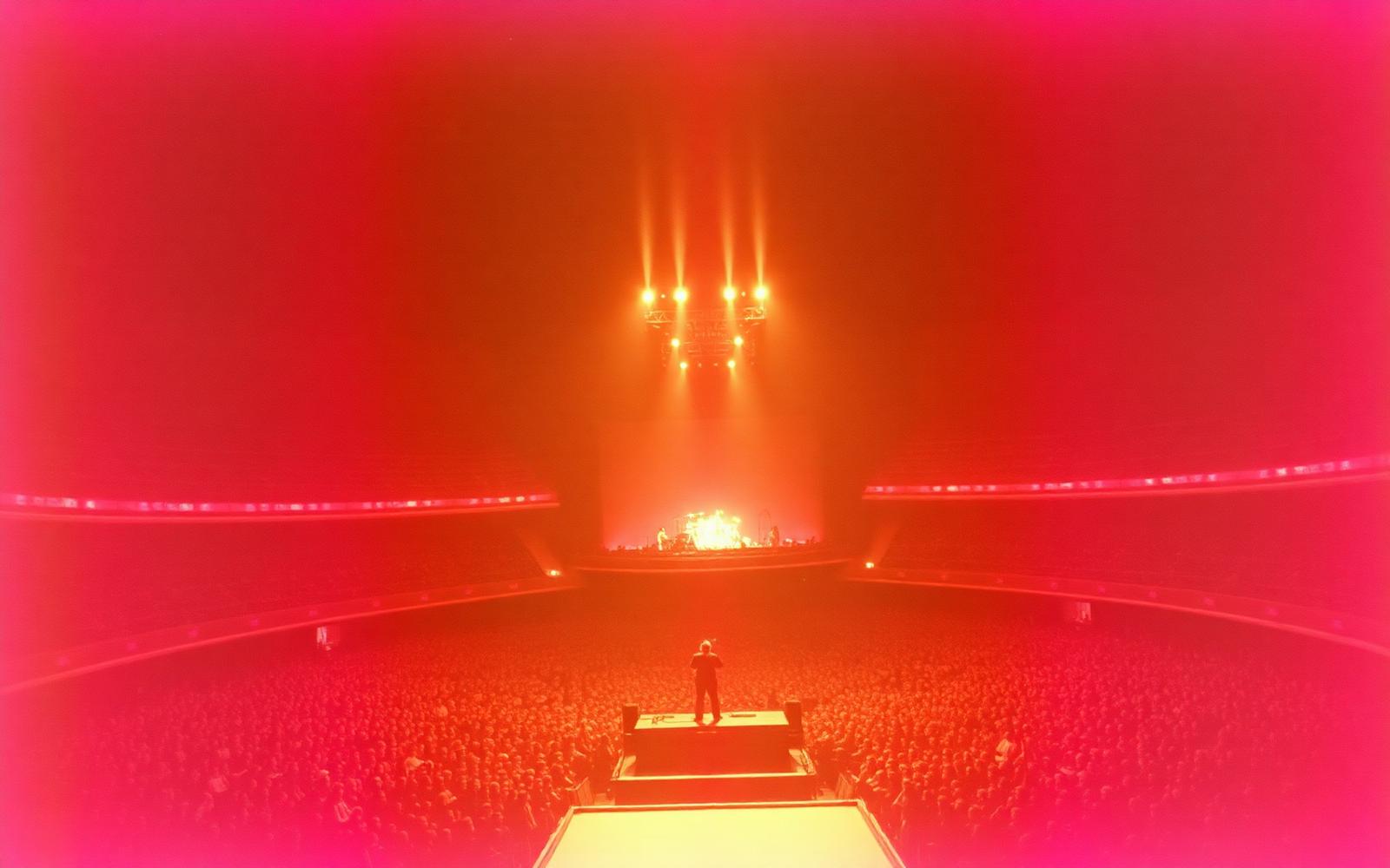 Eurovision arena in Burgas lit at night